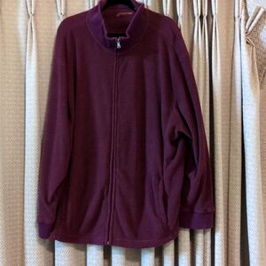 Men's Size XXL St. Johns Bay Burgundy Long Sleeve Fleece Zip Up